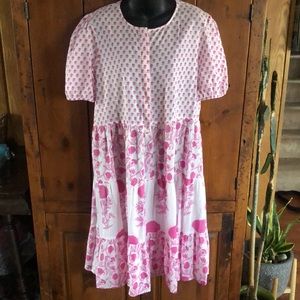 RO’s GARDEN Beautiful Pink Floral Dress Size XL